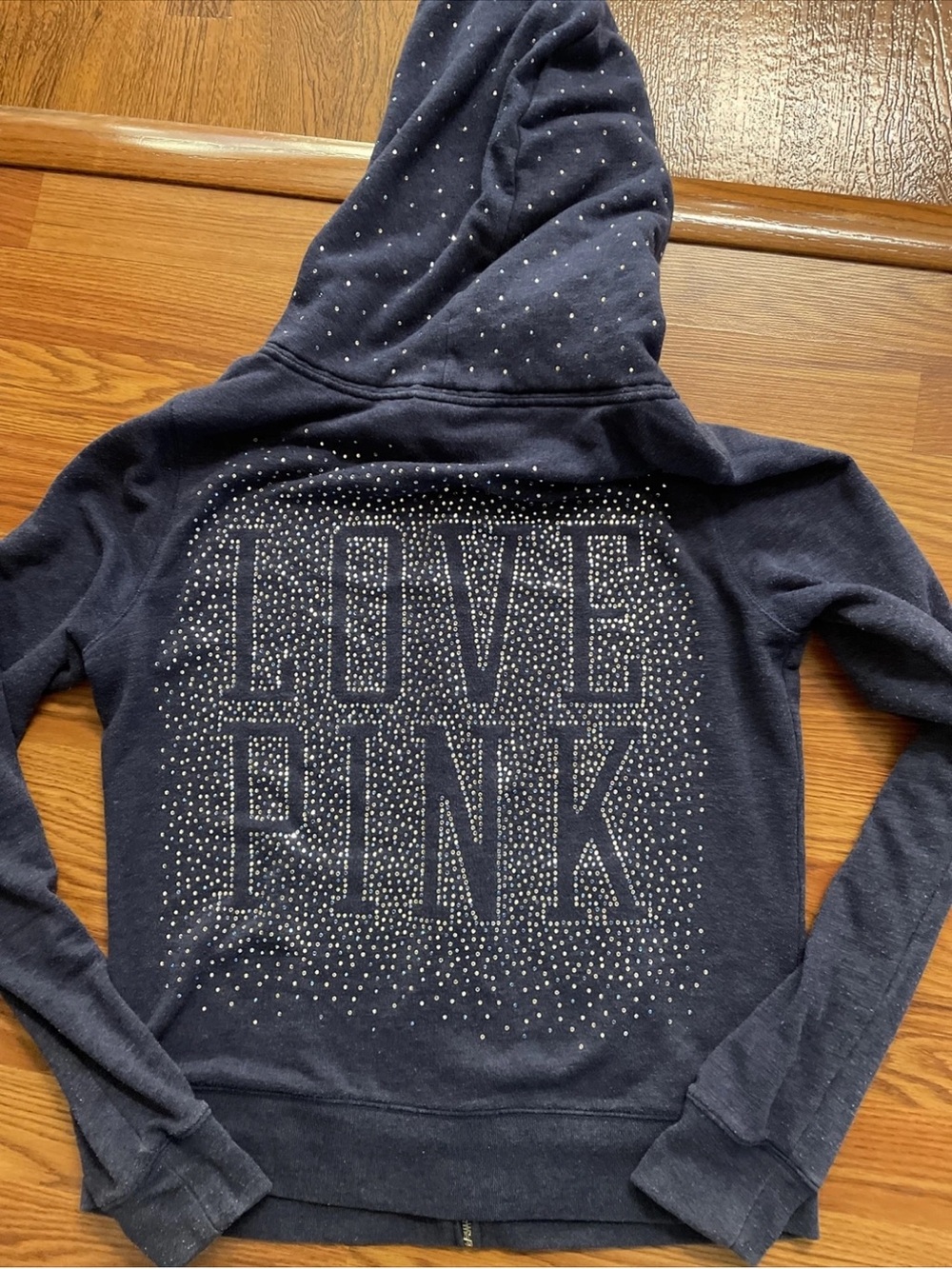Victoria’s Secret pink bling rhinestone full zip up hoodie rare small